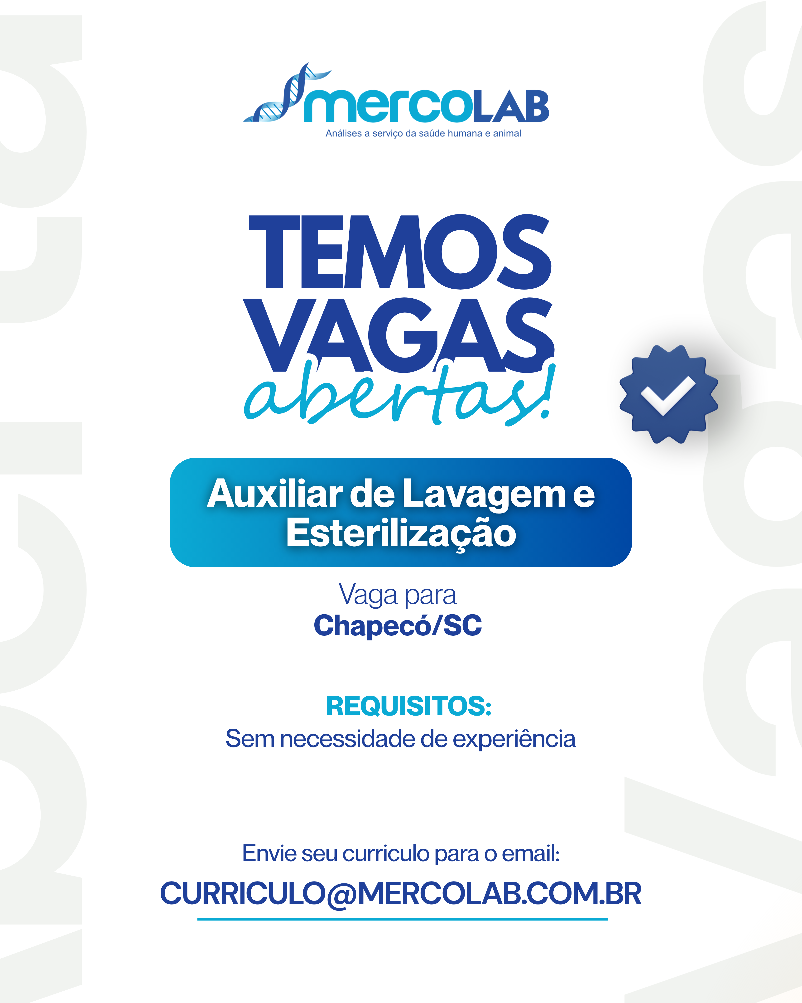 Auxiliar de Lavagem e esterilização